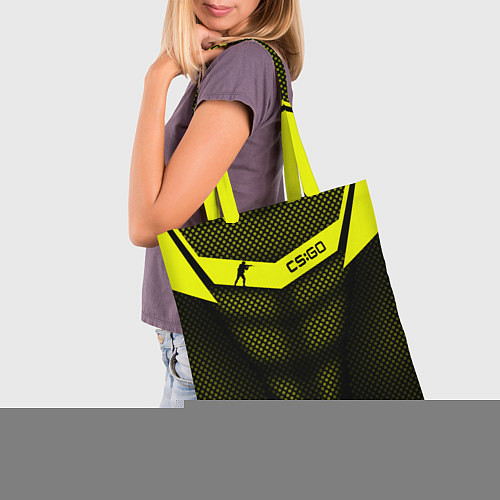 Сумка-шоппер CS:GO Yellow Carbon / 3D-принт – фото 3