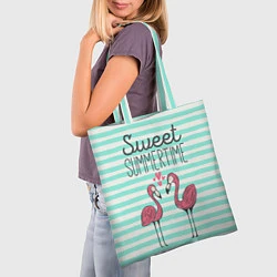 Сумка-шопер Sweet Summer Flamingo, цвет: 3D-принт — фото 2