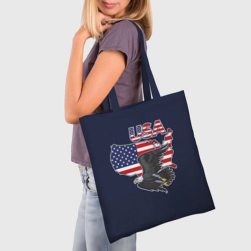 Сумка-шоппер USA - flag and eagle / 3D-принт – фото 3