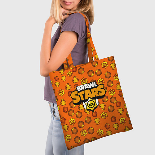Сумка-шоппер Brawl Stars: Orange Team / 3D-принт – фото 3