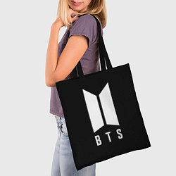 Сумка-шопер BTS лого белое, цвет: 3D-принт — фото 2
