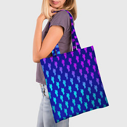 Сумка-шопер Billie Eilish: Violet Pattern, цвет: 3D-принт — фото 2