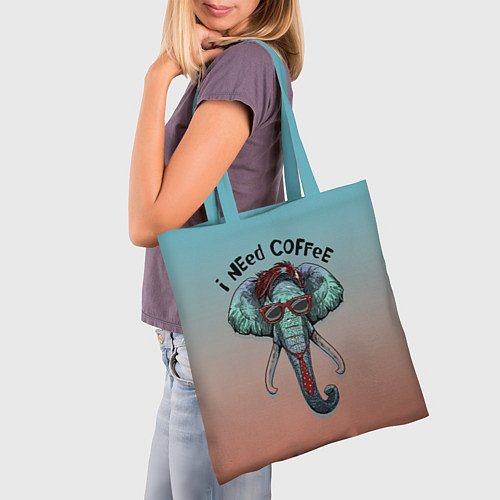 Сумка-шоппер I need coffee / 3D-принт – фото 3