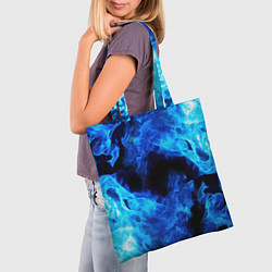 Сумка-шопер СИНИЙ ОГОНЬ, цвет: 3D-принт — фото 2