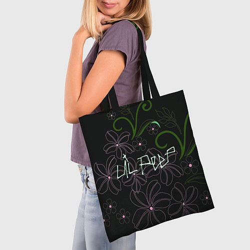 Сумка-шоппер Lil Peep and flowers / 3D-принт – фото 3