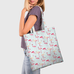 Сумка-шопер Фламинго, цвет: 3D-принт — фото 2