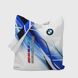 Сумка-шопер BMW волны - blue-white, цвет: 3D-принт