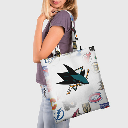 Сумка-шоппер San Jose Sharks NHL teams pattern / 3D-принт – фото 3