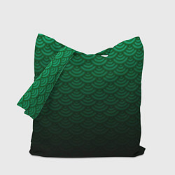 Сумка-шопер Узор зеленая чешуя дракон, цвет: 3D-принт