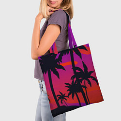 Сумка-шопер Тропический пляж, цвет: 3D-принт — фото 2