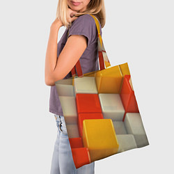 Сумка-шопер КУБЫ 3D, цвет: 3D-принт — фото 2