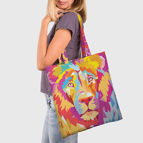 Сумка-шоппер Акварельный лев / 3D-принт – фото 3