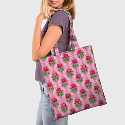 Сумка-шопер Декор из нежных роз, цвет: 3D-принт — фото 2