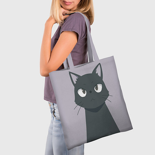 Сумка-шоппер Чёрный кот / 3D-принт – фото 3