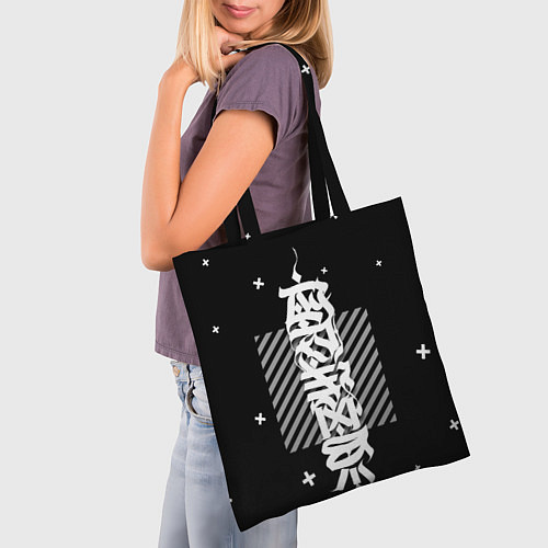 Сумка-шоппер CYBER calligraphy / 3D-принт – фото 3