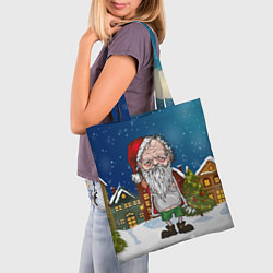 Сумка-шопер Уставший Санта, цвет: 3D-принт — фото 2