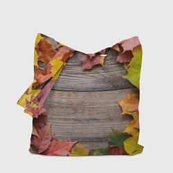 Сумка-шопер Осенний Забор, цвет: 3D-принт