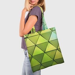 Сумка-шопер Зелёные треугольники, цвет: 3D-принт — фото 2