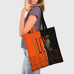 Сумка-шопер V lone orange dark logo, цвет: 3D-принт — фото 2
