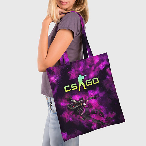 Сумка-шоппер CS GO Purple madness / 3D-принт – фото 3