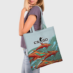 Сумка-шопер CS:GO Aquamarine Revenge Аквамариновая Месть, цвет: 3D-принт — фото 2