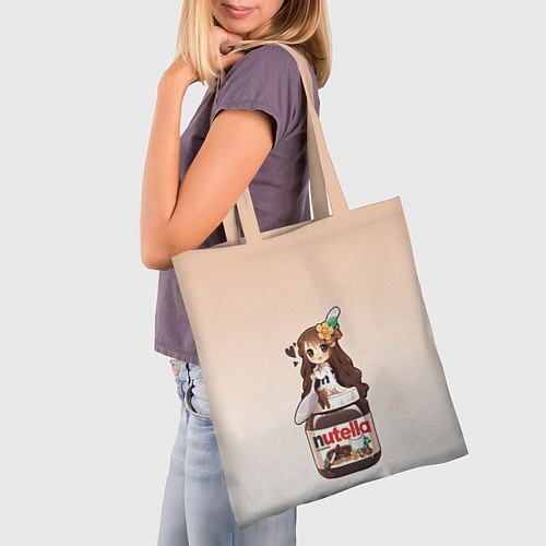Сумка-шоппер Анимешная девочка с нутэллой / 3D-принт – фото 3