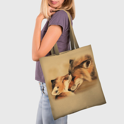 Сумка-шоппер Лисички / 3D-принт – фото 3