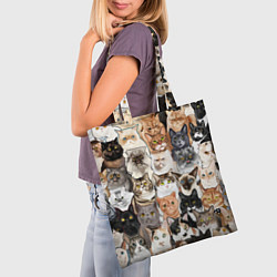 Сумка-шопер Котики смешные, цвет: 3D-принт — фото 2