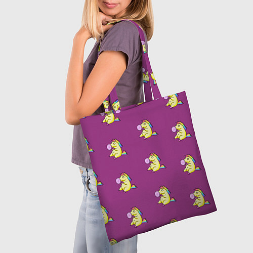 Сумка-шоппер Фиолетовые пони / 3D-принт – фото 3
