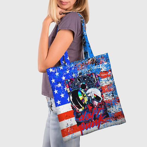 Сумка-шоппер Daft Punk american dream / 3D-принт – фото 3