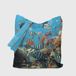 Сумка-шопер Коралловые рыбки, цвет: 3D-принт