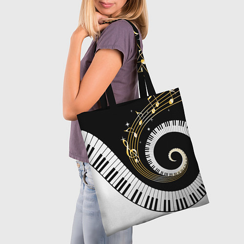 Сумка-шоппер МУЗЫКАЛЬНЫЙ УЗОР / 3D-принт – фото 3