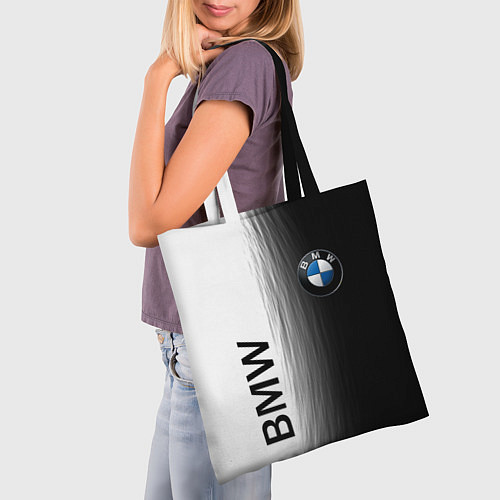 Сумка-шоппер Black and White BMW / 3D-принт – фото 3