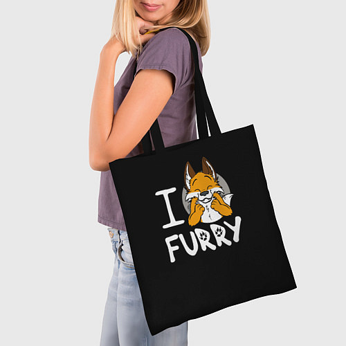 Сумка-шоппер I love furry / 3D-принт – фото 3