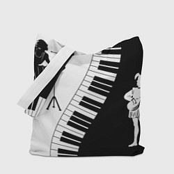 Сумка-шопер Черно Белое пианино, цвет: 3D-принт