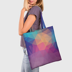 Сумка-шопер Цветные полигоны - Градиент, цвет: 3D-принт — фото 2