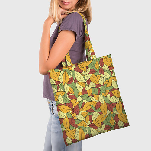 Сумка-шоппер Яркие осенние листья / 3D-принт – фото 3