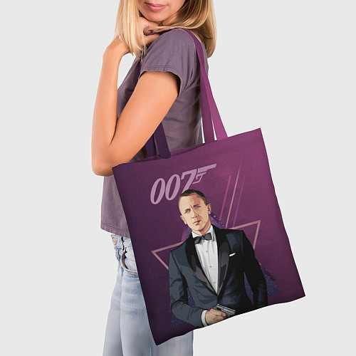 Сумка-шоппер Агент 007 Джеймс Бонд / 3D-принт – фото 3