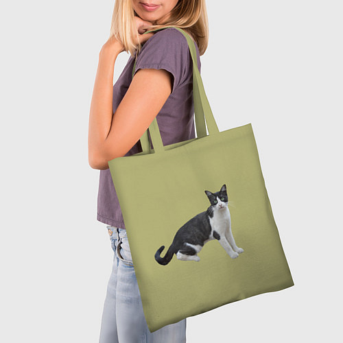 Сумка-шоппер Смотрящая кошка / 3D-принт – фото 3