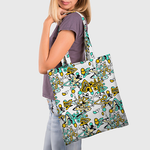 Сумка-шоппер Абстрактный современный узор в стиле граффити / 3D-принт – фото 3