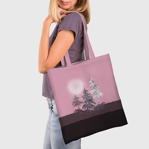 Сумка-шоппер Розовое сияние / 3D-принт – фото 3