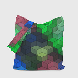 Сумка-шопер Разноцветный геометрический уз, цвет: 3D-принт