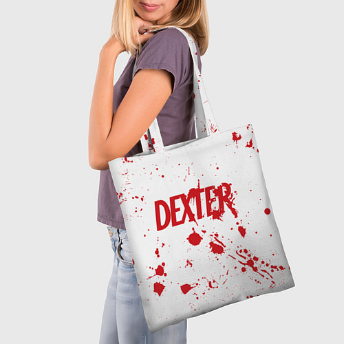 Сумка-шоппер Dexter logo Декстер брызги крови / 3D-принт – фото 3