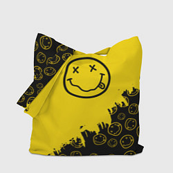 Сумка-шопер Nirvana Smile Нирвана Рваный Паттерн, цвет: 3D-принт