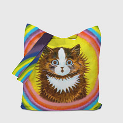 Сумка-шопер Радужный кот Луиса Уэйна, цвет: 3D-принт