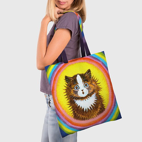 Сумка-шоппер Радужный кот Луиса Уэйна / 3D-принт – фото 3