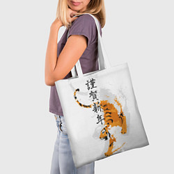 Сумка-шопер Китайский тигр, цвет: 3D-принт — фото 2