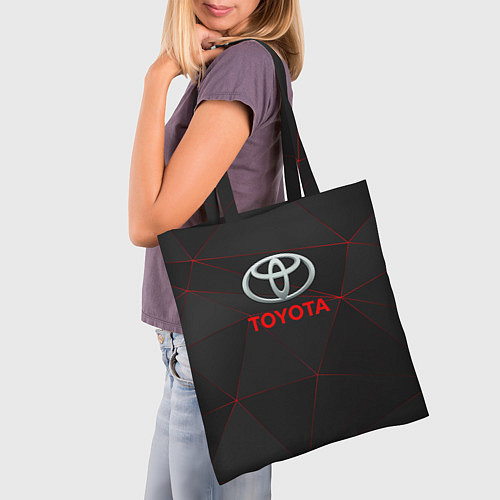 Сумка-шоппер Toyota Тонкие линии неона / 3D-принт – фото 3