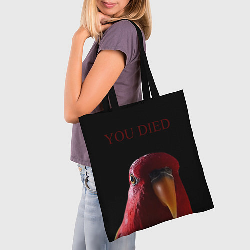 Сумка-шоппер Красный попугай Red parrot / 3D-принт – фото 3