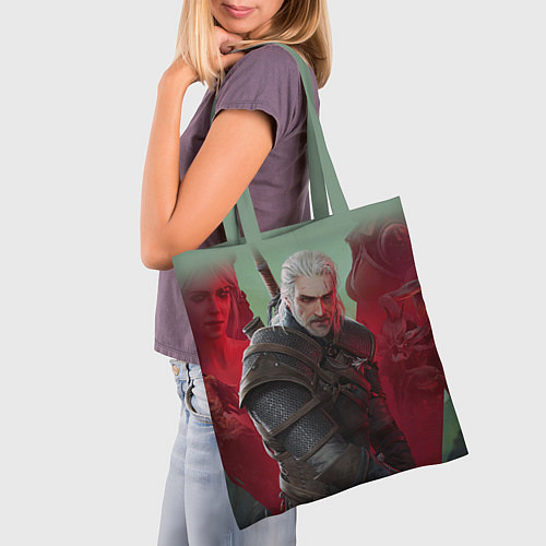 Сумка-шоппер ВЕДЬМАК THE WITCHER ГЕРАЛЬТ С МЕЧОМ / 3D-принт – фото 3